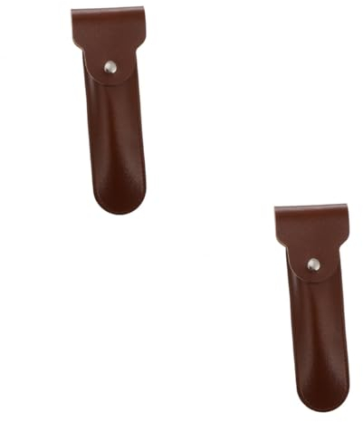 minkissy 2St Rasiermesserholster rasierhobel tasche Rasierer Tasche Rasierer Aufbewahrung Rasierer Schutzumschlag Rasierer Lederhülle tragbar Rasierbox Schutzbox Lederetui zweischneidig Pu