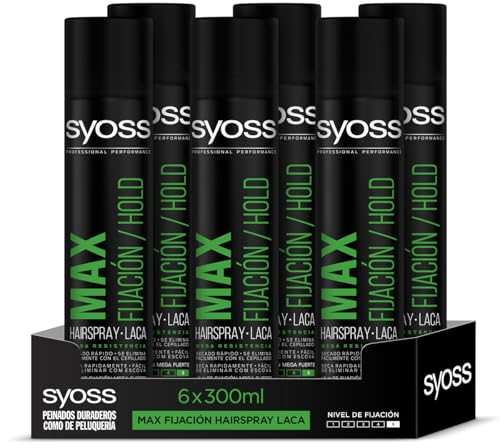 Syoss - Laca Max Fijación, 1 uds de 300ml, 48h de fijación Mega Fuerte, Ayuda a proteger el pelo de la humedad y de los rayos solares, Cabello como recién salido de la peluquería