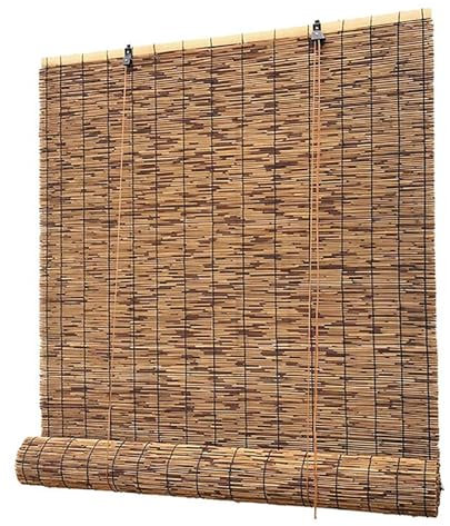 Bambusrollo 45-165cm Breit Bambus Rollos Sonnenschutz Sichtschutz Rollo Wasserdicht Atmungsaktiv Raffrollo Mit Lifter Für Garten Galerie Balkon FensterTerrassen