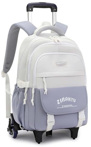 Yumenam Schulranzen Mädchen Schulrucksack mit Rollen Schultrolley Trolley Rucksack Teenager mädchen Schulranzen Jungen Schulrucksack Schultasche Sporttasche Daypack