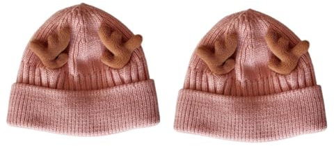 WRITWAA 2stücke Weihnachtliche Strickmütze Mit Antlers Für Damen Und Herren Warm Und Bequem Für Weihnachtsfeiern Alltag Und Kalte Tage Aus Weichem Material