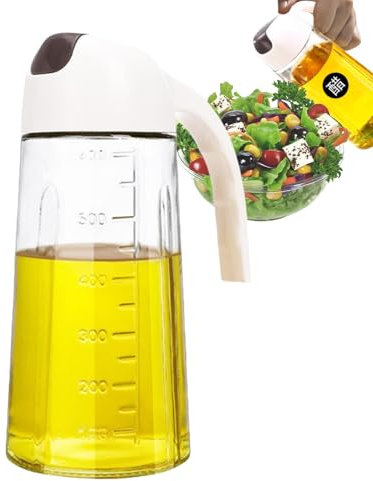 Speiseölspender, Glasölspender,630 ml Ölbehälter für die Küche, Ölspenderflasche - Speiseölbehälter, Sojasaucenspender mit Skala für Öl, Likör, Weinessig