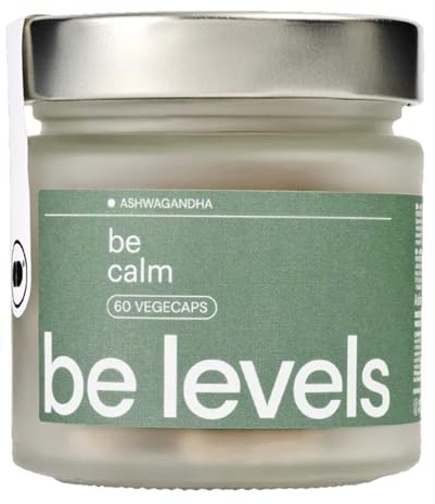 Ashwagandha y Magnesio Soporte para el Cortisol + Vitamina B6 + Ginkgo Biloba + Reishi - Nootrópicos Naturales para Promover Calma + Memoria y Concentracion 60 Cápsulas Veganas | be calm - be levels