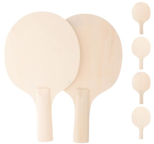 YARNOW Tischtennisschläger Set 6 Stück DIY Holz Rohlinge zum Basteln | Unbemalt Tischtennis Schläger aus Holz mit Griff für Sport Training Unterschriften Erinnerungsstücke 25 x 15 x 1 cm