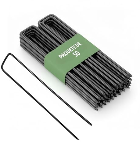 GARDENIX Erdspieße Metall 50 Stück, 150 x 30mm, Ø 3mm, Erdhaken Garten, Pflanzstab Metall, Zaunanker, Erdanker Unkrautvlies, Erdanker, für vielseitige Gartenanwendungen