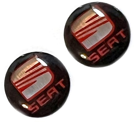 2 Stück Aufkleber 10mm Diameter für'S.EA.TAuto Kfz mit Text. Für Schlüssel Key Fernbedienung, usw. Sticker mit Emblem (10mmSE-aT 2St. Epoxy Text)
