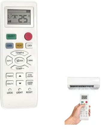 Mando a Distancia Compatible para Aire Acondicionado Haier YR-HD01, YL-HD04, YR-HD06, YL-HD02, HA-0361 - Reemplazo con Función de Cronómetro, Diseño Ergonómico y Fácil de Usar.