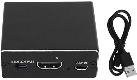XUMIUZIY Convertidor de Extracto de Audio HDMI 4K 30Hz, Convertidor de Divisor de Extractor de Sonido de 3.5 Mm, SPDIF óptico, Compatible con Amplificadores, Altavoces y Auriculares.