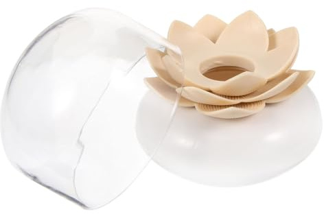 Uonlytech Porta Cotton Fioc a Forma di Fiore di Loto, Portatile e Multiuso, Piccolo Contenitore Raffinato per Cotone e Stuzzicadenti, per Ufficio e Armadietti