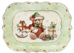 BRANDANI 80116 Vassoio Smerlato Coccole Porcellana cm 33x24.5