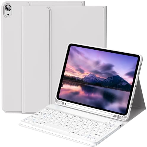 BFGTSJF Tastatur Hülle für iPad (A16 /10.) 2025/2022 QWERTZ Layout, Grau