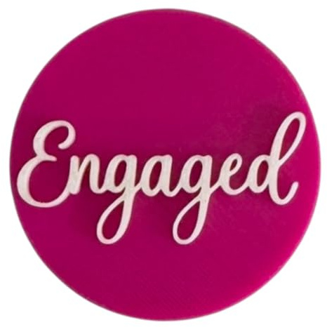 'Engaged' Embosser Stamp for Icing Fondant Cupcake Cake Decoration Frosting Sugar Paste Cookie Baking 6 cm Diameter