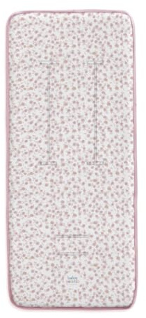 Baby Pasitos Colchoneta Universal Silla de Paseo Bebé 84x34 cm, Tejido 3D Transpirable, Funda Acolchada para Carrito, Varios Diseños y Colores (Flores Rosa)