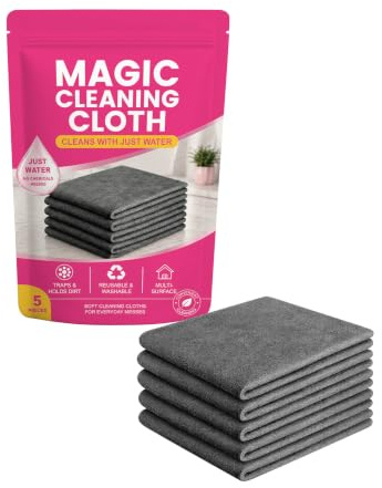 MIKTYUY Paños Magicos Antonio Herato,Bayetas Antonio Herato 5 Unidades 30x30 cm - Paños de Limpieza Ultra Absorbentes para Hogar, Cocina, Cristales y Ventanas (5pcs)