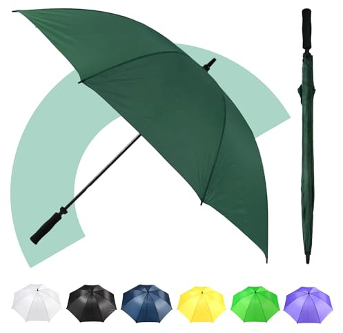 Jollybrolly Golf Regenschirme gerade Gerader Stock Sturmsicher Handbuch geöffnet Golfschirme - 90cm Länge, 120cm Überdachungsspanne - Schwarzer Schaumstoffgriff - Herren & Damen