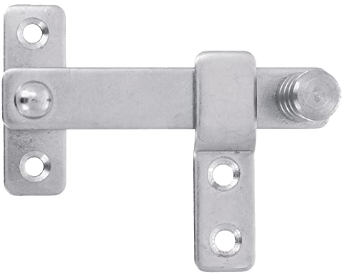 Amig - Aldabilla per persiana - 80 x 46 mm - Gancio per porte, finestre e persiane - Serratura interna ed esterna - Acciaio inossidabile 18/8 argento lucido