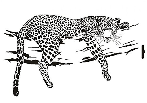 UMR-Design W-001 Leopard Wand/Textil Schablone Grösse A4