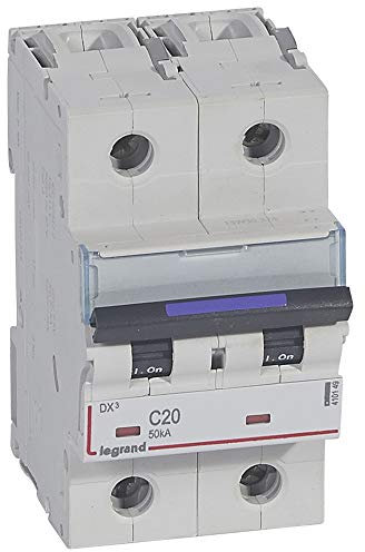 Disjoncteur DX³ 50kA - 2P 230V~ à 400V~ - 20A - courbe C - 3 modules