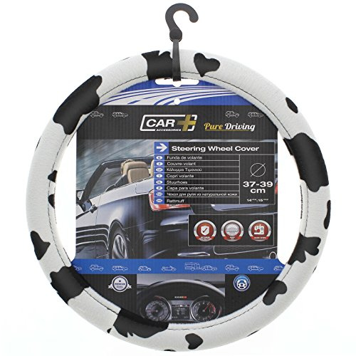 Sumex COW2021 Cow Style Funda de Volante Universal Terciopelo Vaca, Negro y Blanco, 37-39 cm Diámetro