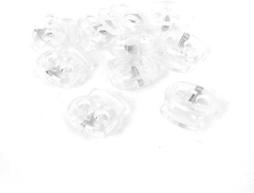 sourcing map Kordelklemme 2 Loch Stopper kordel transparent 4,5mm Kordelstopper 10 Stück aus Kunststoff