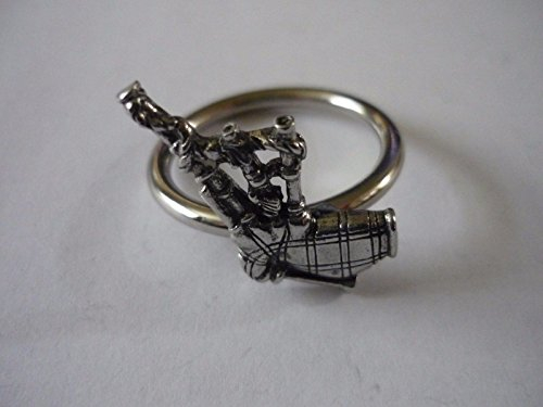 Giftsforall Schottischer Dudelsack W37 Emblem aus feinem englischen Zinn an einem Schalring