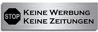 Türschild Briefkastenschild 7x2 cm Bitte keine Werbung (D7)