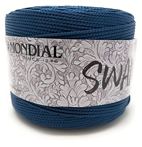 Mondial GOMITOLO, Filato Swan 100% Poliestere (693 Petrolio)