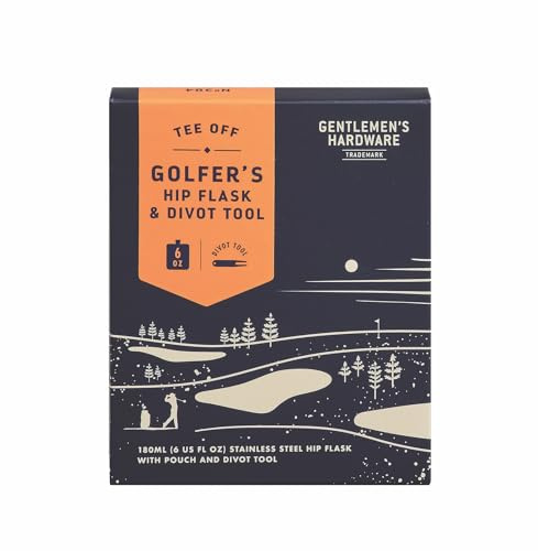 Gentlemen's Hardware Accessoires de golf, 2 pièces, flasque et outils de divot