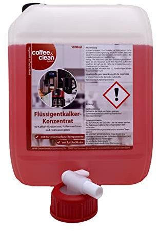 5 Liter Flüssig Entkalker Konzentrat mit Farbindikator und Korrosionsschutz + Auslaufhahn für Kaffeevollautomaten Haushaltsgeräte