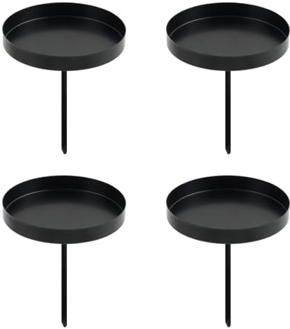Kerzenhalter Adventskranz, 10 cm Kerzenständer Schwarz 4 Stück, Adventskerzenhalter Metall, Kerzenhalter Stumpenkerzen, Stabkerzenhalter Kerzenteller für Adventsgirlande Christmas Decoration