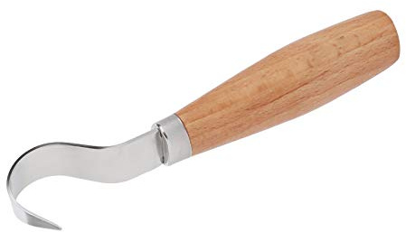 Coltello a Uncino Professionale per Intaglio del Legno e Cucchiai - Ideale per Intagliatori Principianti e Professionisti Destri con Lama in Acciaio Affilata e Manico Ergonomico