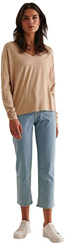 NA-KD Camiseta de Punto con Cuello en V Camisa Cami, Oscuro Beige, L para Mujer