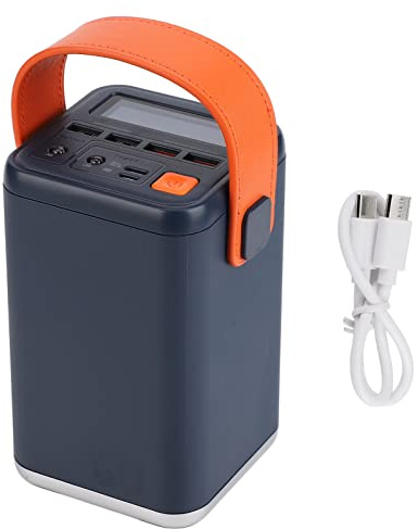 ASHATA Bärbar Kraftstation, Nödkraftverk Utomhus med 60000mAh Litiumbatteri, Dubbelriktad Snabbladdningskraftverk för Utomhuscamping Blackout(Blå)