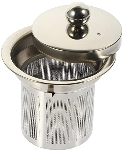 HEMOTON Tea Strainer Insert with Lids Stainless Steel Tea Infuser Tea Filters Metal Teapot Replacement Mesh Strainer Tea Pot Accessories (Silver)