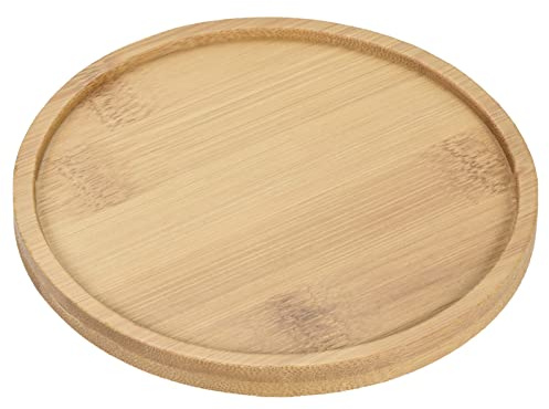 M METERXITY 6 Lot Jardinière Soucoupes - Bambou Rond Fleur Pot goute Plateaux Appliquer pour Extérieur/Jardin (12cm OD)