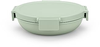 Brabantia - Make & Take Lunch Box Rotondo 1L - Design Piatto - Chiusura Ermetica - Coperchio Chiusura a Scatto - Adatto per Congelatore - Adatto per Lavastoviglie & nel Microonde - Jade Green