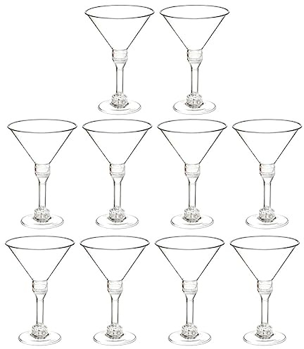 HEMOTON Lot De 10 Verres À Martini En Plastique Transparent 3.7 Pouces Tasses À Cocktails Jetables Pour Fêtes Mariages Bars Usage Quotidien