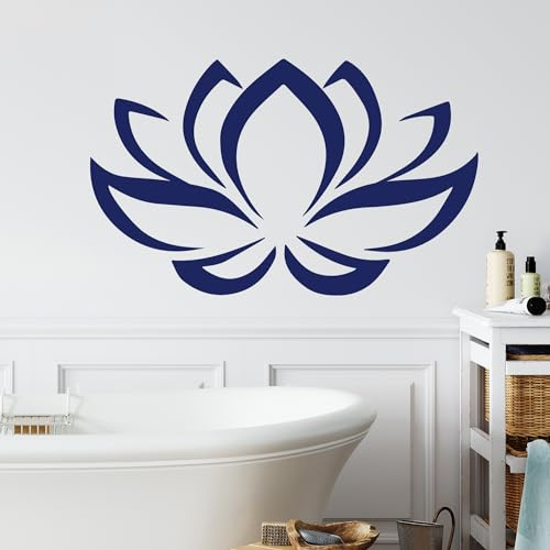 GRAZDesign Wandtattoo Lotusblume Lotus Mandala Blume Wandaufkleber Hindu für Wohnzimmer Schlafzimmer Flur - 66x40cm / dunkelgrau
