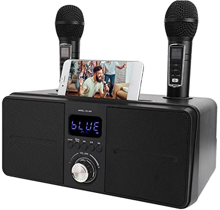 Macchina Karaoke per Famiglia, Kit Audio di Alta Qualità Altoparlante da Discoteca, Microfono Karaoke Integrato Scheda Audio Live Wireless Altoparlante Karaoke Bluetooth (BLACK)