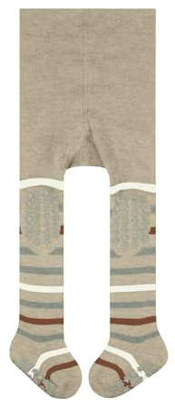 FALKE Unisex Baby Strumpfhose Multi Stripe B Ti Baumwolle rutschhemmende Noppen 1 Stück, Beige Sand Melange 4651, 80-92