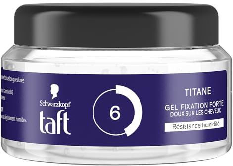 Taft - Schwarzkopf - Gel Pot Coiffant - Gel Titane - Résistance Humidité - Fixation Forte - Doux sur les cheveux - Tenue longue durée - Sans Effet Collant - Formule Provitamine B5-250 ml