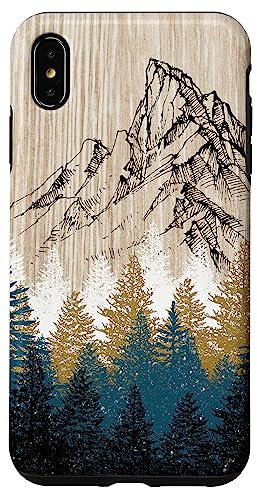 Géométrie Extérieur Bois Randonnée Nature Montagne Forêt Amoureux Coque pour iPhone XS Max