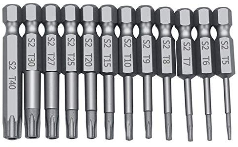 11/12pcs Tamper Proof Security Drill Bit Set Torx Cacciavite Piatto per Testa 1/4 Strumenti Set Box