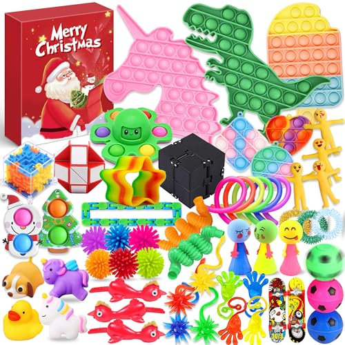 Chennyfun Advent Calendar 2025, Fidget Toys Advent Calendar Christmas Countdown 24 Days, 58 PCS Sensory Fidget Toy Packs for Kids and Adults