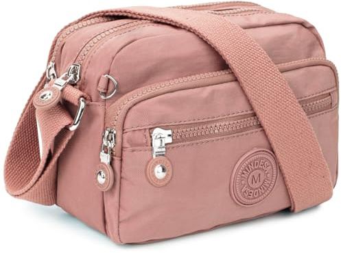 TEUEN Bolso Bandolera Mujer Pequeño, Casual Bolsos de Mano Impermeable de Nylon Bolso Crossbody Ligero con Múltiples Bolsillos Bolso Cruzado