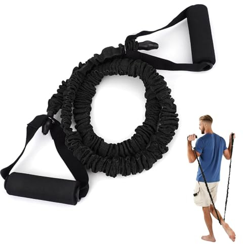 Bandes de résistance tressées, Bandes résistance TPE Cordes résistance Bandes d'exercice Fitness Ceintures élastiques la Musculation avec poignées pour Yoga Fitness Pilates