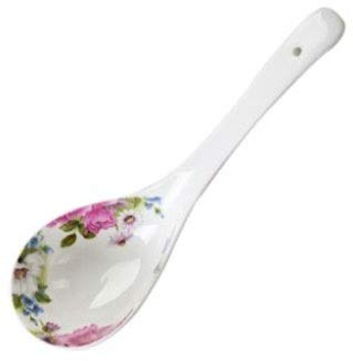 HJUGHPN Ladle spoon Real Fine Bone China Kitchen Spoon, Rice Soup Scoop, Ceramic Long Handled Spoon For Dinner Serving,