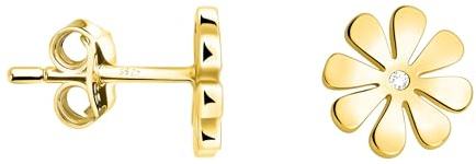 SOFIA MILANI - Damen Ohrringe 925 Silber - vergoldet/golden & mit Zirkonia Steinen - Blumen Ohrstecker - E2823