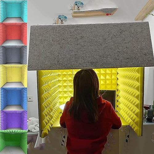 Desktop Soundproofing Enclosure Portable Recording Studio Isolation Chamber Box for Podcasting Singing and Broadcasting Purple (80 * 80 * 80cm)