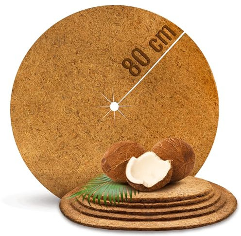 ProFlora® Kokos Mulchscheibe Winterschutz - Biologisch abbaubare Kokosscheibe als Winterschutzmatte für Pflanzen (80 cm, 1 Stück)